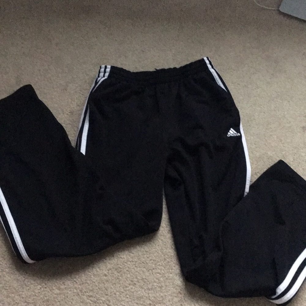 adidas black and white trackpants